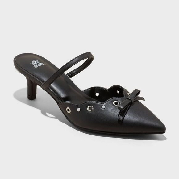 Wild Fable Shoes - Open Box - Wild Fable - Women's Lysandra Eyelet Kitten Heels - Wild Fable  Black